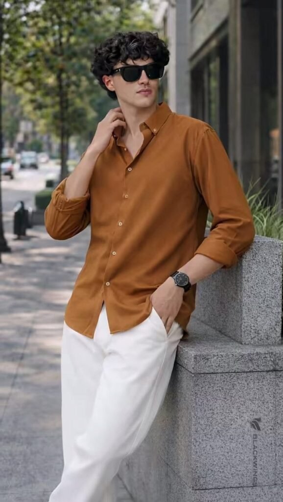 MrCamicie Caramel Brown Signature Shirt
