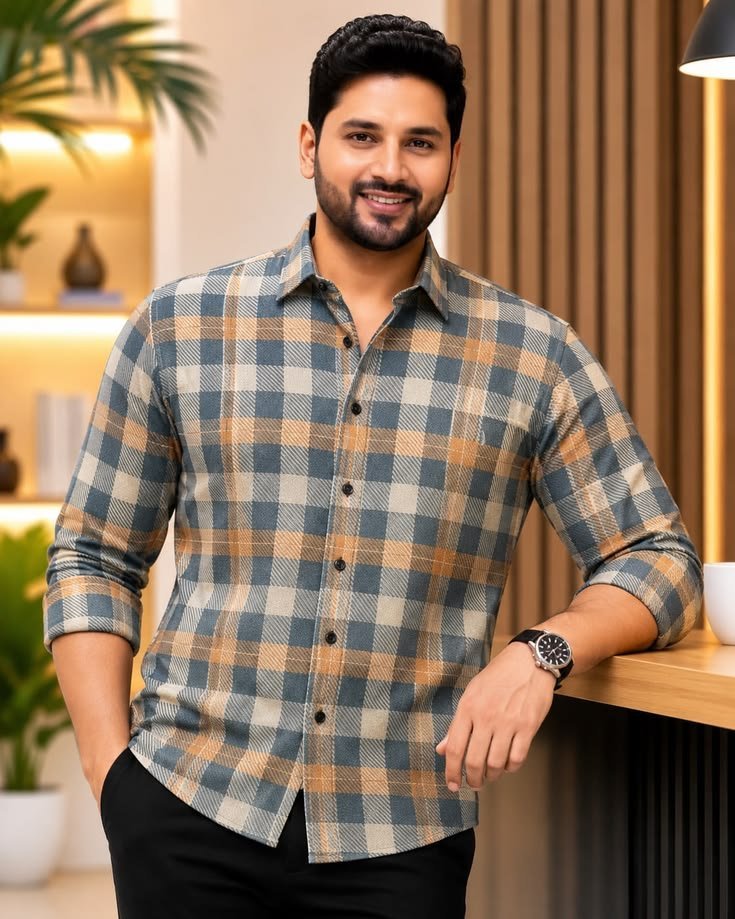 MrCamicie Earthy Multi Check Casual Shirt