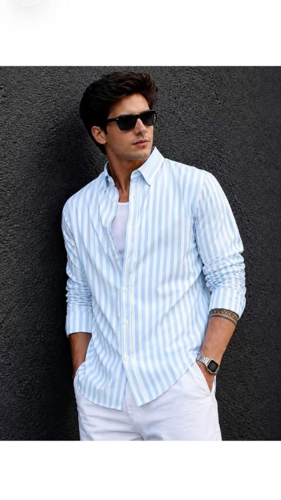MrCamicie Light Blue Stripe Formal Shirt