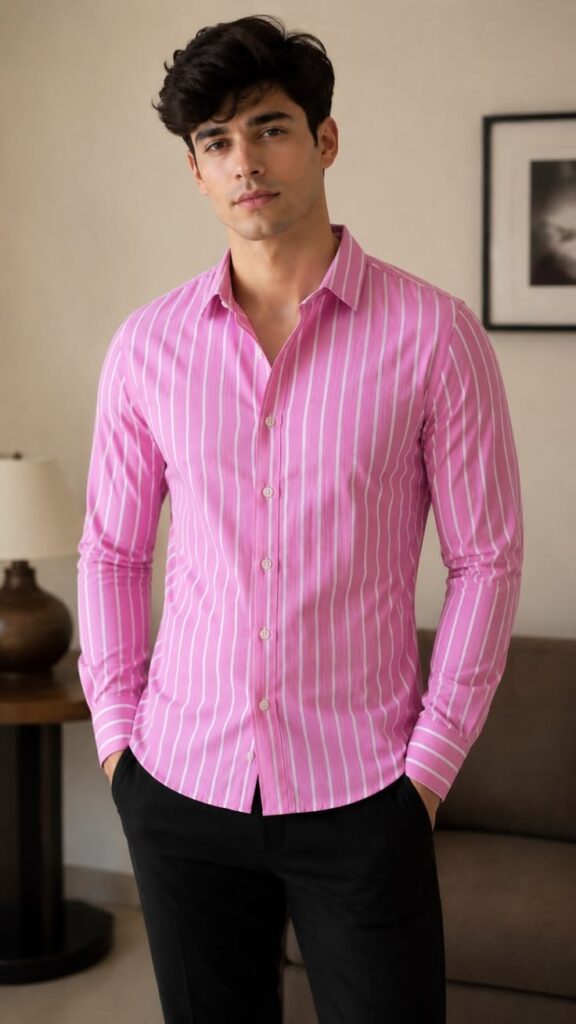 MrCamicie Pink Stripe Formal Shirt