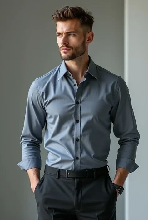 MrCamicie Steel Blue Formal Shirt